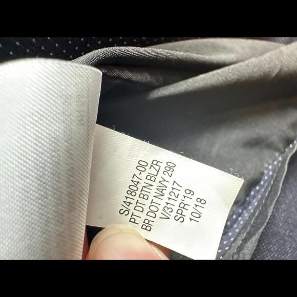 Banana Republic Navy and White Dotted Button Front Blazer SIZE 12 - Picture 2 of 7